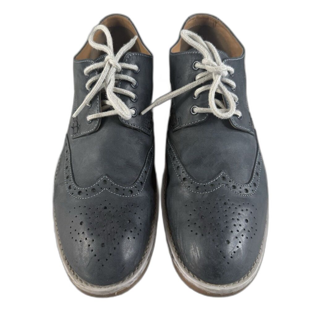 Clarks Exton Wingtip Oxford Men’s 10.5 Navy Suede Brogue Lace-Up Shoes